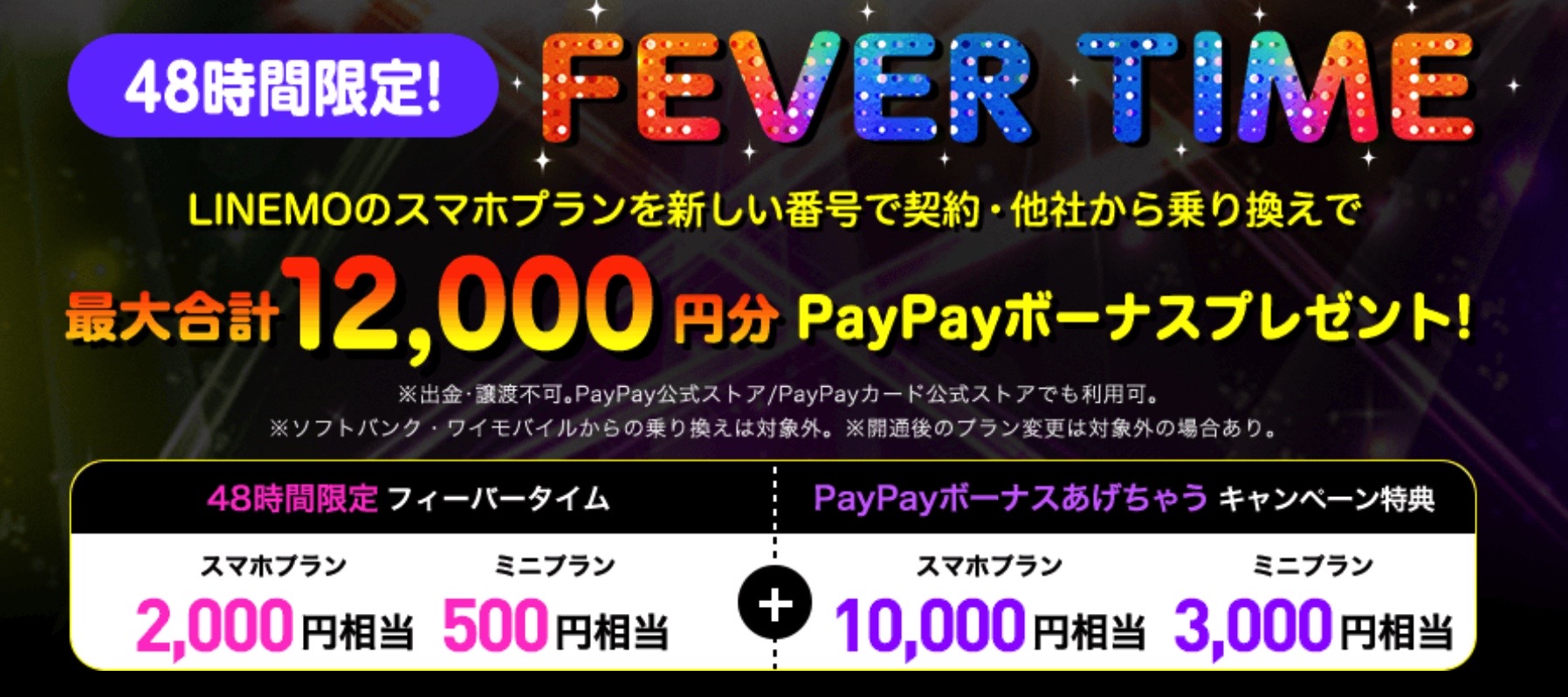 Linemo契約でもらえるpaypayボーナスが増量中 28日までの2日間限定 スマホプランは100円相当 ミニプランは3500円相当もえらえる Mvno 格安sim ナビ